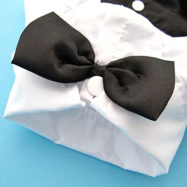 

dog apparel outdoor handsome dress up formal party puppy groom with bow tie pet fashion jumpsuit
