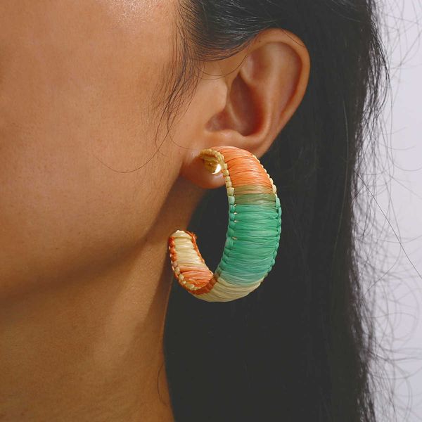 

ear accessories creative rainbow candy color exaggerated earrings, Silver