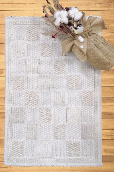 

cotton rug, medium handwoven bathroom rug with knots, kids room bedroom washable turkish rug. bath mats