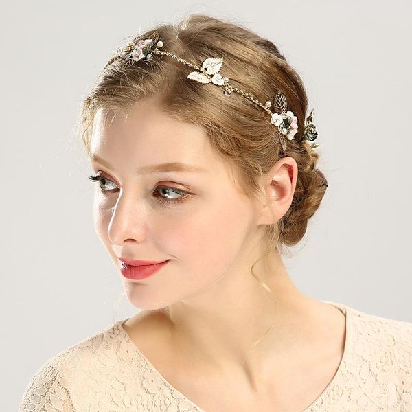 

hair clips & barrettes hairband shell color ceramic headdress fashion gold accessories for women leaf headwear hairpin set bridal wedding je, Golden;silver