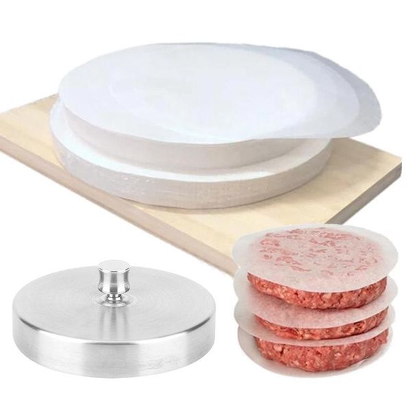 

hamburger press burger maker with 40pcs baking paper for party beef kitchen gadgets & pastry tools