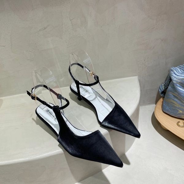 

sandals pointed toe women thin low heels elegant ladies summer dress shoes fashion black white mdqk