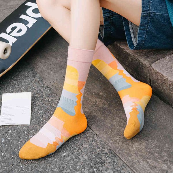 

fashion socks pure cotton men's street french design children's personality slide, Black;white