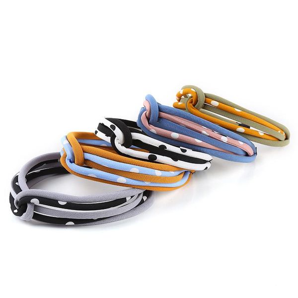 

small fresh woman simple headband temperament personality two-color cross bow hairband wave point solid color fabric hit hair jewelry gift w, Silver