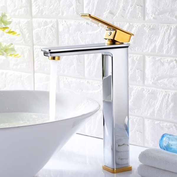 

luxury brass bathroom sink faucet single hole handle cold water basin mixer faucet,gold chrome/black gold/white gold faucets