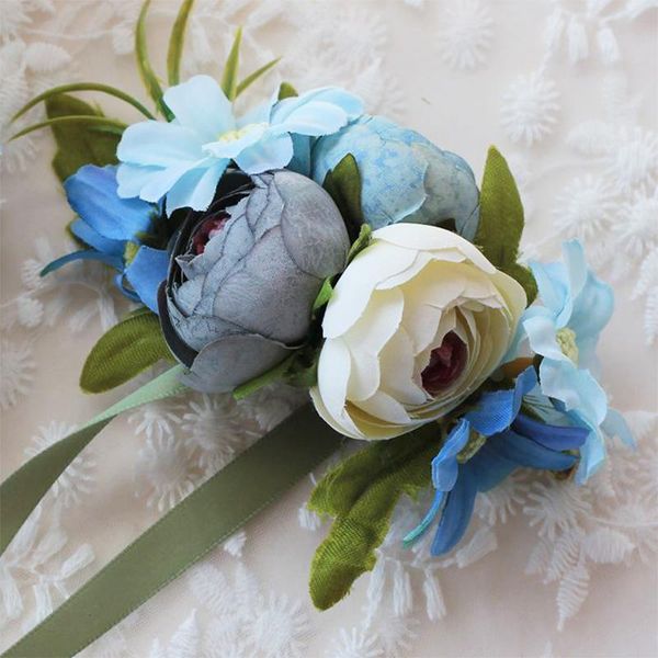 

decorative flowers & wreaths wedding wrist corsage bridesmaid bracelet silk flower bracelets hand boutonniere groomsmen