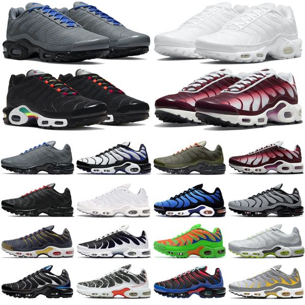 

tn plus men running shoes tns tnplus ultra triple black white hyper blue mens trainers sports sneakers runners size 36-45, White;red