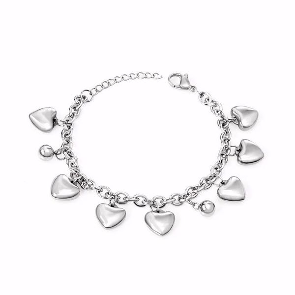 

charm bracelets fashion ins love heart bracelet 18k gold stainless steel chain for women gift friendship jewelry, Golden;silver