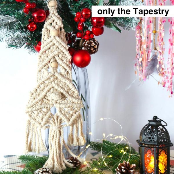 

nordic style gift home decoration christmas tree tapestry dorm macrame living room wall hanging handmade woven ornament craft
