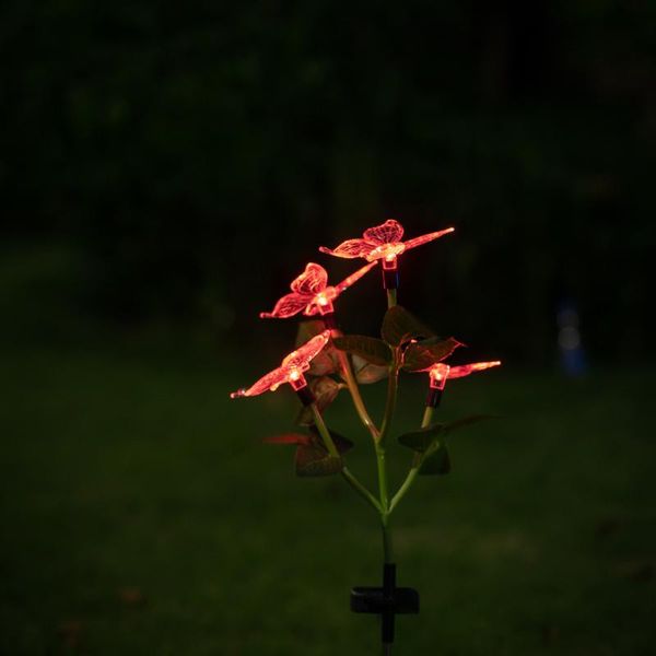 

lawn lamps 4 led solar butterfly light garden decoration outdoor gardening lands kawaii room decor drop