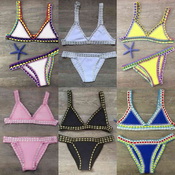 Costume da bagno all'uncinetto Bikini Costume da bagno da donna Fasciatura sexy Bikini brasiliano 2020 Costumi da bagno Costume da bagno donna Biquini 120X0523