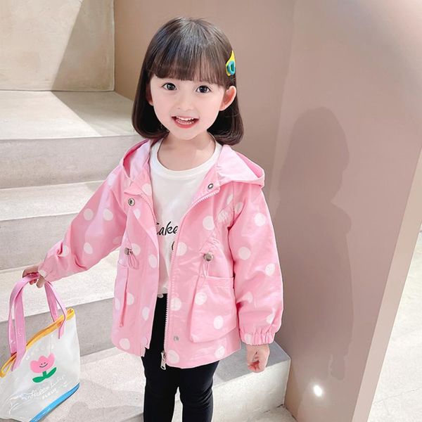 

jackets toddler girls coat outerwear big dot girl long sleeve children's jacket spring autumn kids clothes, Blue;gray