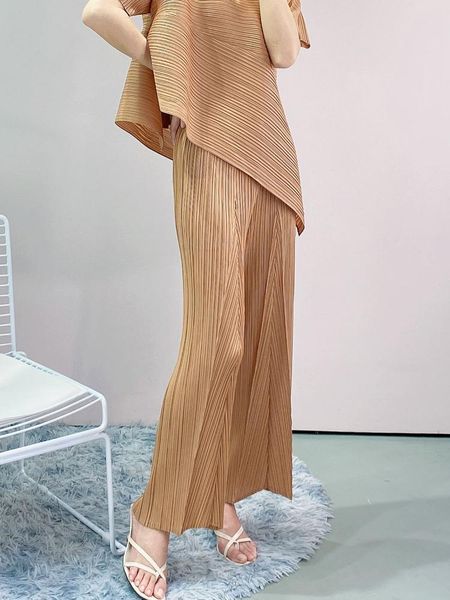 

women's pants & capris 2021 summer thin miyak fold plus size all-match casual slim nine-point straight flared, Black;white