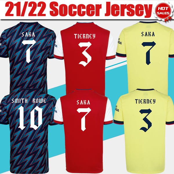 

cup font gunner home red soccer jersey 21/22 pepe saka gunners men away yellow soccer shirt 2021/2022 guendouzi sokratis 3rd blue customized, Black;yellow