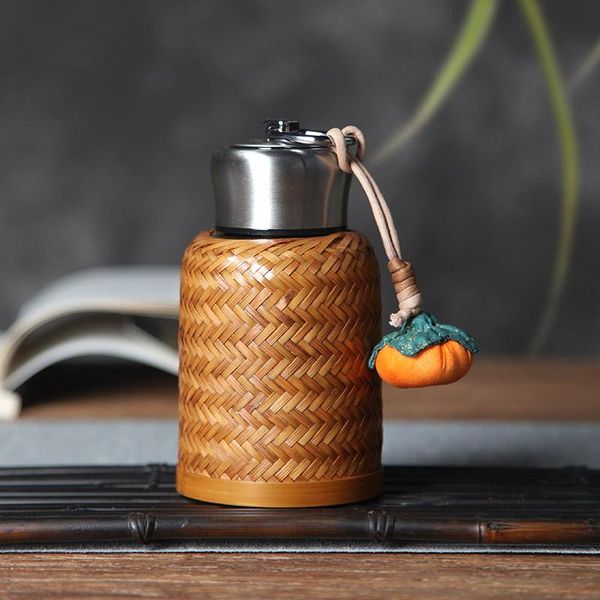 

water bottles temperature bottle aesthetic 300ml designer insulated stainless steel reusable bamboo termo drinkware zz50bb