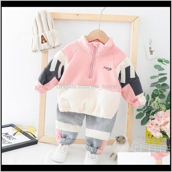 Sets Baby, Kinder Mutterschaft Drop Lieferung 2021 0-4 Jahre Winter Junge Mädchen Set Casual Dicker Warme Cartoon Nette Kind Anzug kinder Baby Kleidung