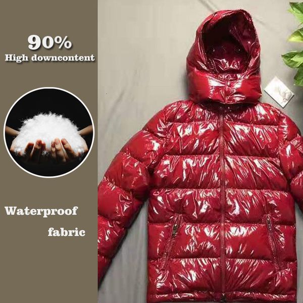 

down jacket 2021 men's short thickened hooded maya winter warm casual women's coat red, Black