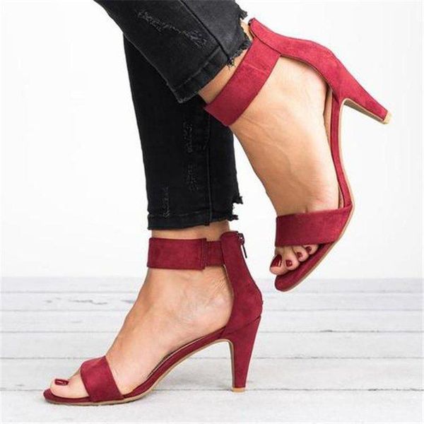 

leopard print sandals stilettos buckle open toe sandals women large size summer european and american style, Black