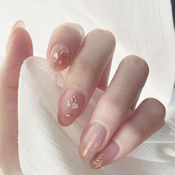 

1set nail art foil jewelry 12 grid long bar double-sided gold paper silver broken d6y3 decorations, Silver;gold