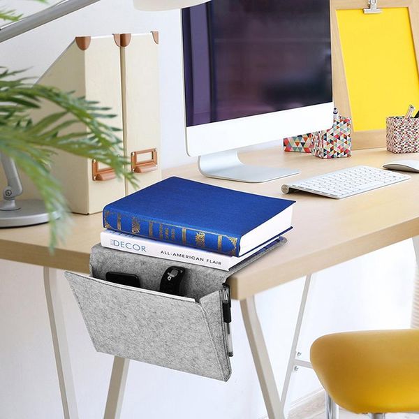 

storage bags 1pc tablet magazine cellphone organizer bag bedside caddy felt bed with 2 small pockets household products