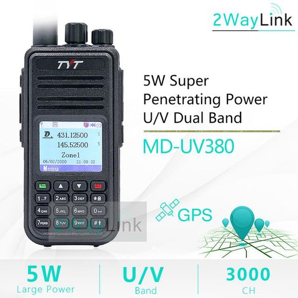

walkie talkie gps cable tyt md-uv380 digital dmr radio dual band uhf vhf upgrade md-390 dm-5r dm-8hx baofeng 5w md-380