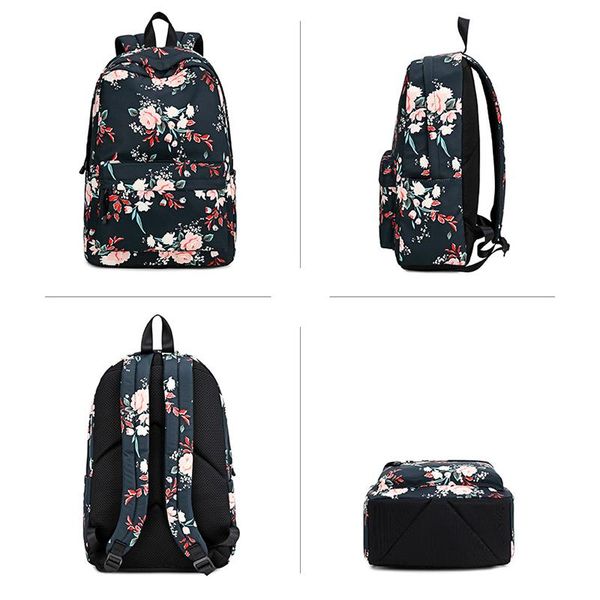 

backpack atinfor brand flower print design waterproof women travel girl school bag college 15.6 inch lapbook