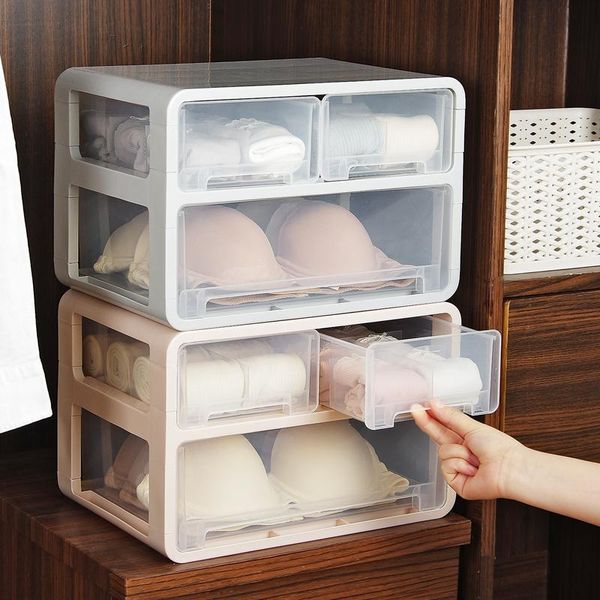 

storage drawers underwear box plastic wardrobe drawer multi-layer finishing home bra socks organizers separation mx7231754