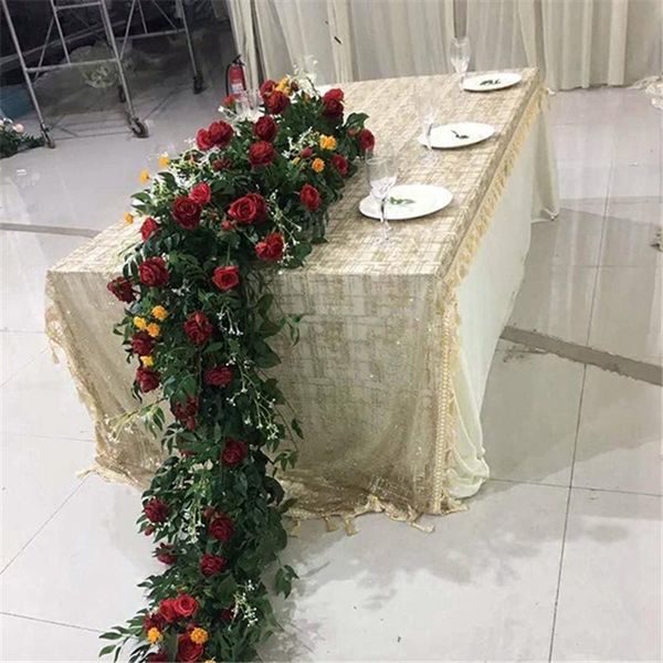 

decorative flowers & wreaths sweet 2.5m wedding table runner floral backdrop willow peony trailing flower row arrangement party supplies art