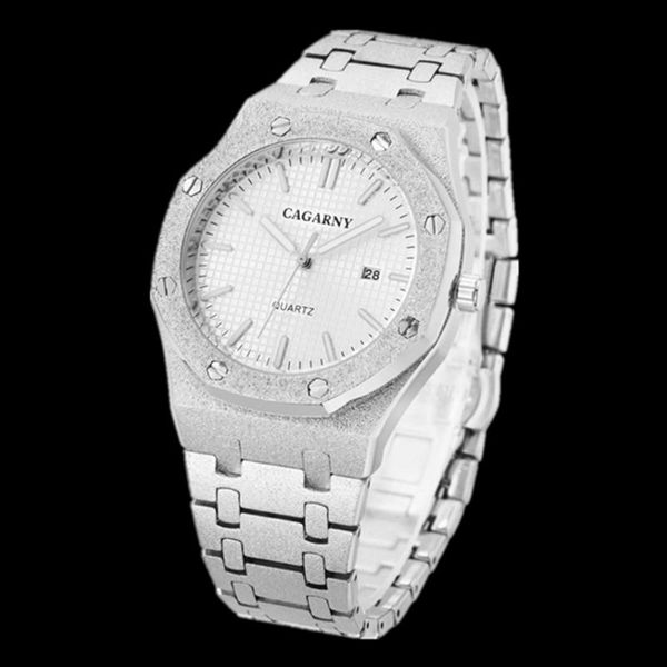 Relógios de pulso Cagarny Top marca de quartzo relógio impermeável Esportes de luxo Prata de aço para moda relógio masculino relogio masculino