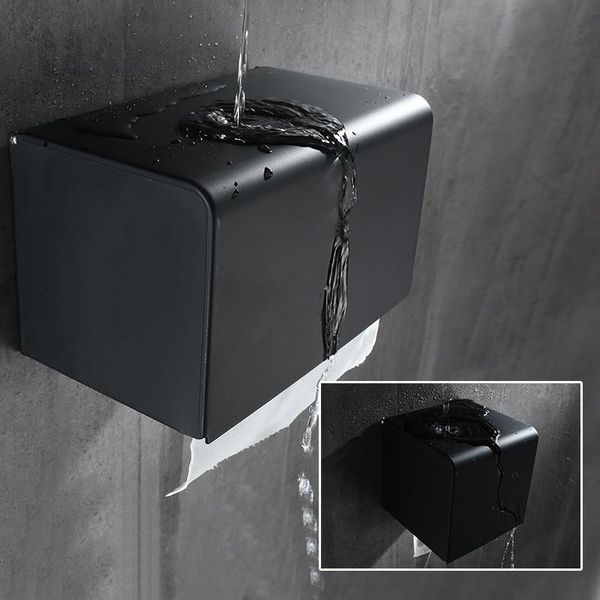

toilet paper holders bathroom holder aluminum roll tissue rack box black