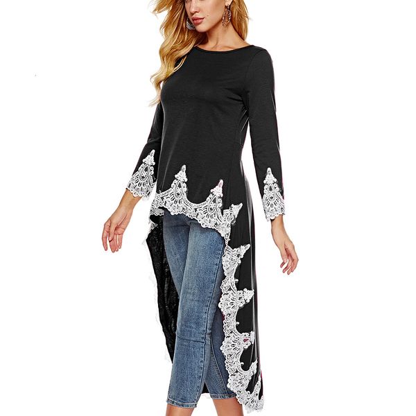 

female fashion spring long sleeves up to the floor in lace girly streetwear 2021 dress, Black;gray