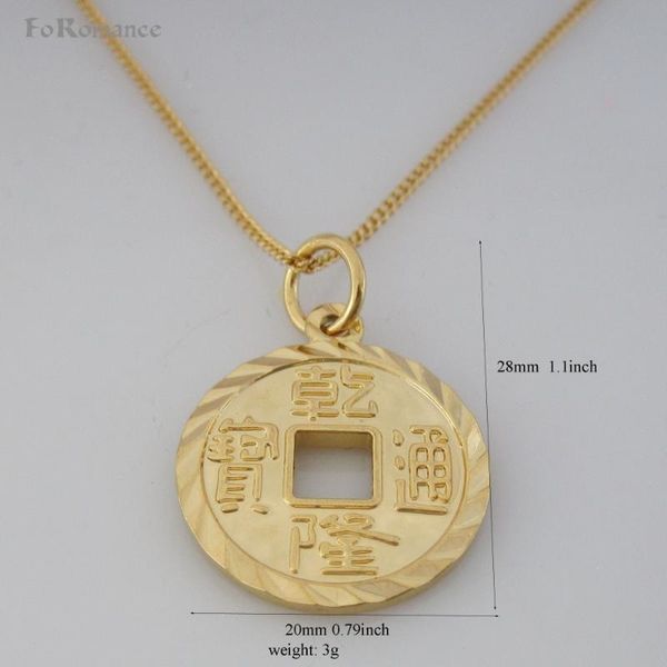 

pendant necklaces min order 10$ can mix /- yellow gold gp overlay 18" 20" 24" circle link chain necklace & ancient chinese mo, Silver