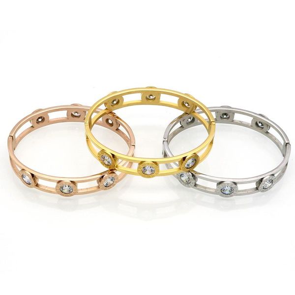 

bangle borasi moveable crystal gold color stainless steel for women bracelets & bangles wholesale, Black