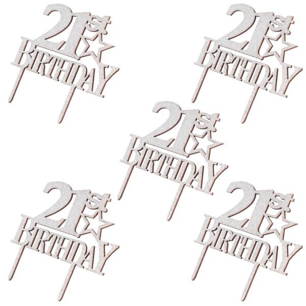 

5pcs cake ers 21st birthday acrylic for party greeting cards