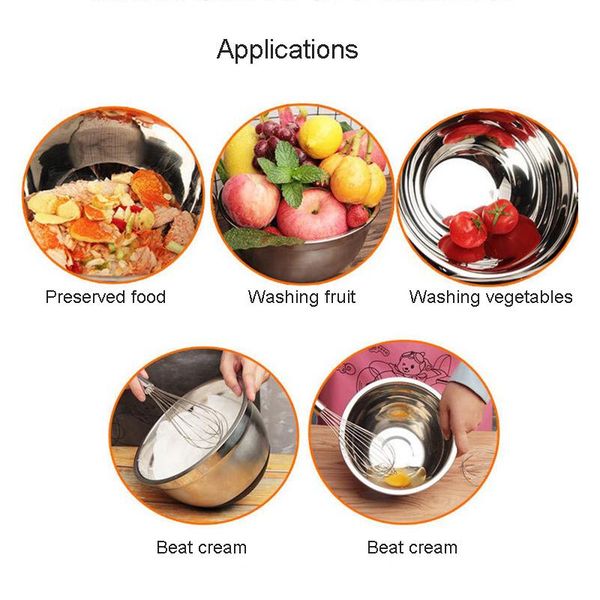 

bowls stainless steel salad bowl with lid anti-scald mixing diy cake bread mixer kitchen utensil cooking tool accessory