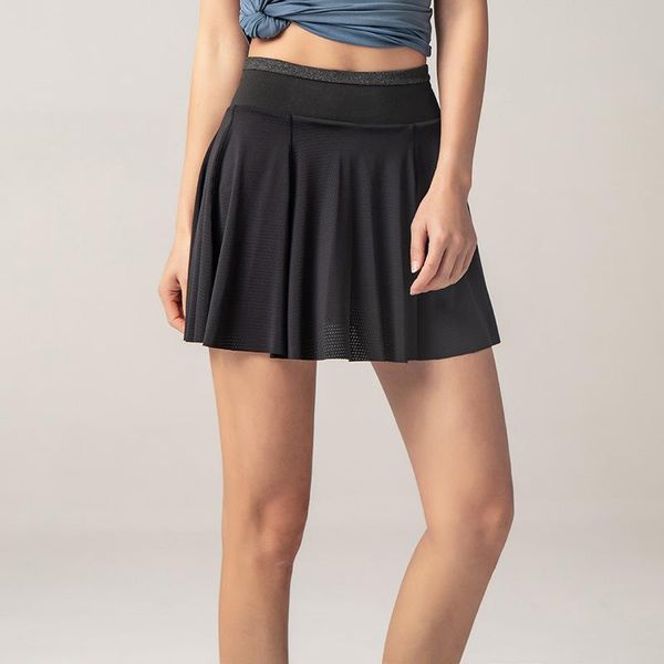 

women's high waist anti-failure sports short skirt women fake two-piece yoga hakama aerobic training running fitness shorts outfit