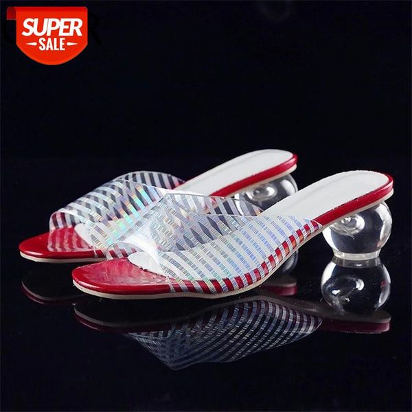 

summer new designer slippers women mules shoes fashion stripe open toe slides ladies brand round heel female #nv1m, Black