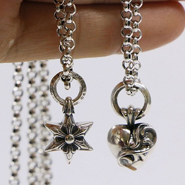

75%off outlet onlinecroquet trend fresh style s925 silver six pointed star necklace small peach heart pendant
