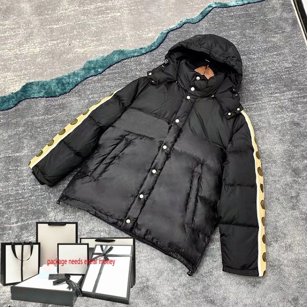 

winter down jacket men's warm parkas women's daily casual style coats 2021 male outerwear with hooded for high quality, Black