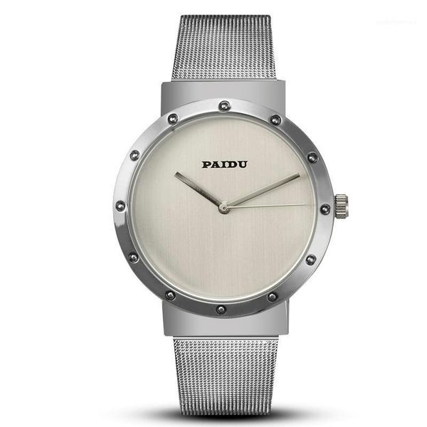

wristwatches paidu quartz wrist watch stainless steel mesh band elegant ladies watches women clock relogio feminino, Slivery;brown