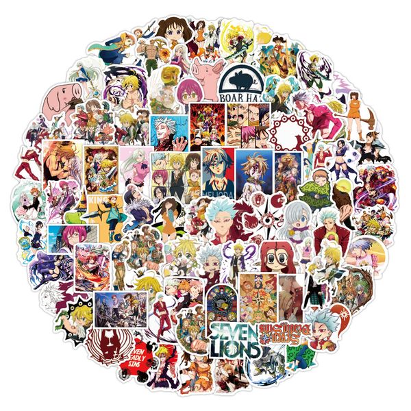 

100pcs the seven deadly sins anime sticker for skateboard bike scrapbook diy toy lapsnowboard stickers