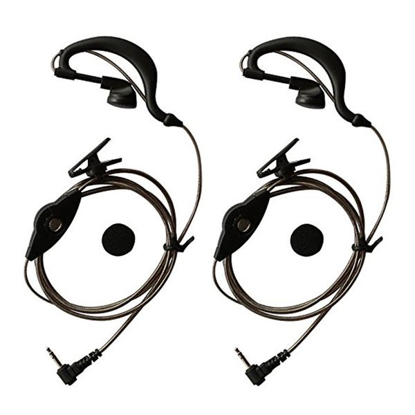 2-Brötchen 1-poliger transparenter Akustikschlauch-Ohrhörer für Kfz-Talkabout-Radio, Bodyguards, Mikrofonsicherheit