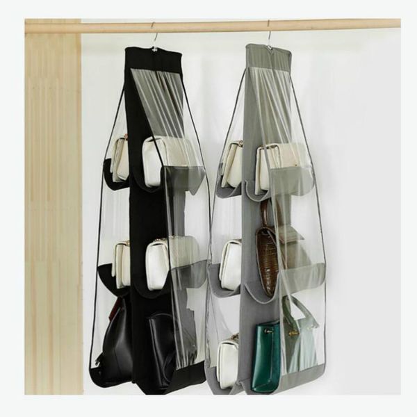 

storage bags hanging handbag organizer for wardrobe closet transparent bag door wall clear sundry with hanger pouch