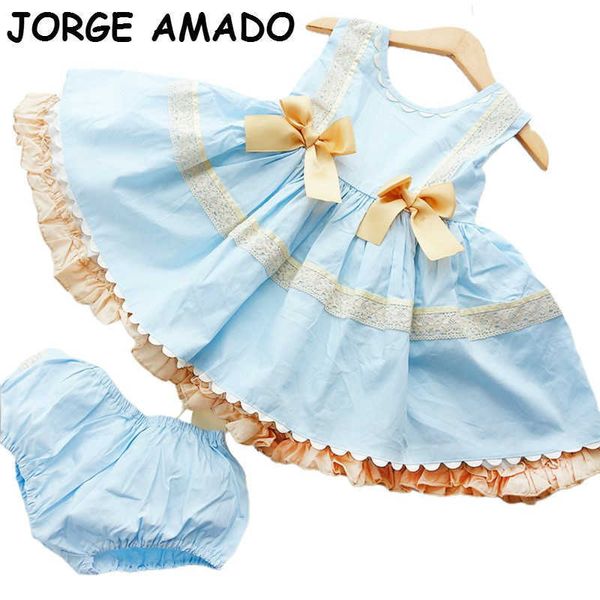 

girls party dress spanish style kids dresses for bow sleeveless princess baby clothes e19237 210610, Red;yellow