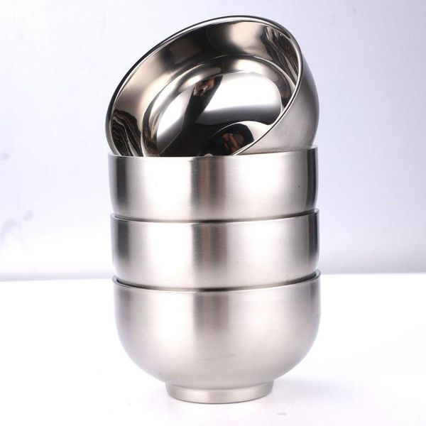 

bowls stainless steel bowl set of 4 metal rice cereal serving double walled for kids baby matte finish bpa-free