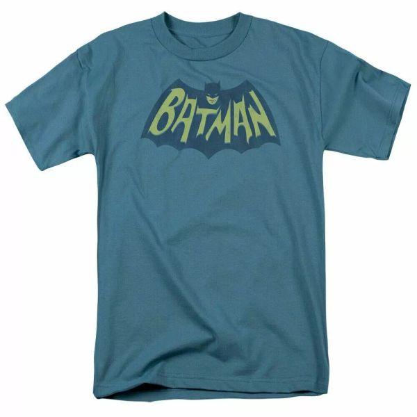

dc batman show bat logo t shirt mens licensed dc comics tee slate, White;black