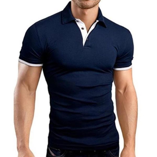 

men's polos short sleeve shirt business wear fashion brand summer t-shirt, White;black