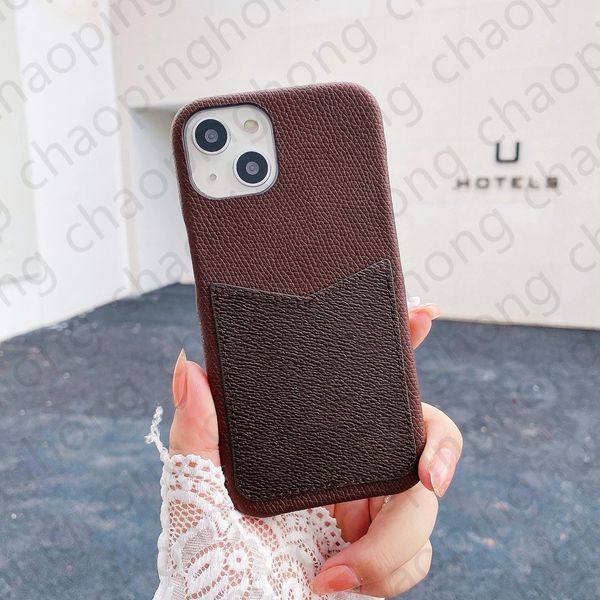 

fashion phone cases for iphone 13 cover 12 promax 11 xs xsmax xr 13pro wallet card holder brown pocket bag luxury bumper smartphone case hal
