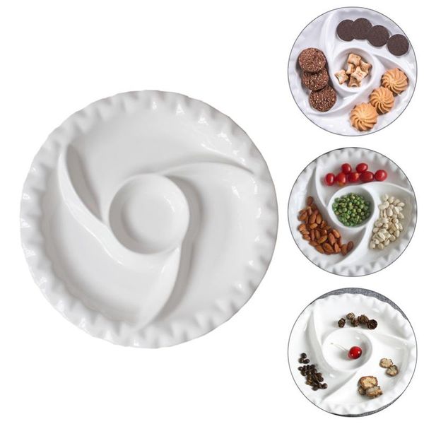 

dishes & plates 1 pc multipurpose snack plate household tray dessert (white)