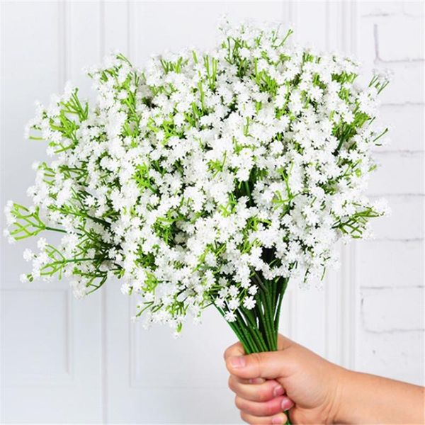 

decorative flowers & wreaths 90heads 52cm babies breath artificial plastic gypsophila diy floral bouquets arrangement for wedding home decor